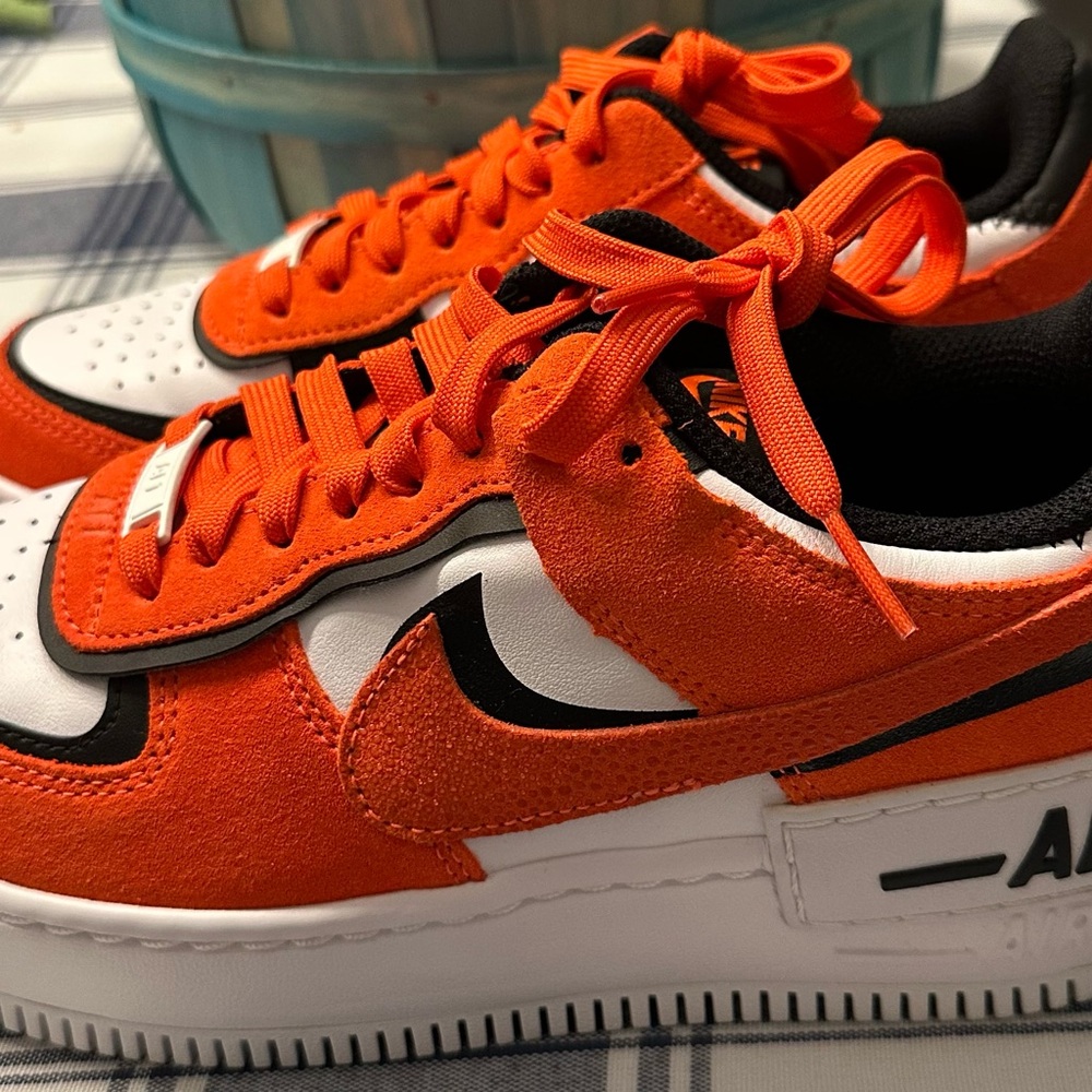 Nike Air Force 1 Shadow Low Sneakers Rush Orange/Black/White Size 7.5W